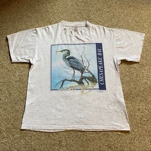 VINTAGE 90’s Chesapeake Bay blue heron shirt